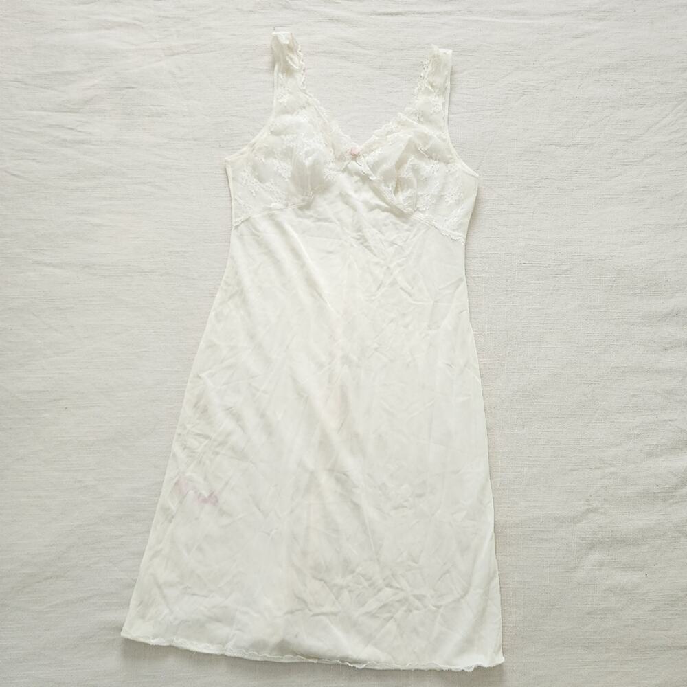 Vintage lace slip lingerie nightgown womens 32 medium